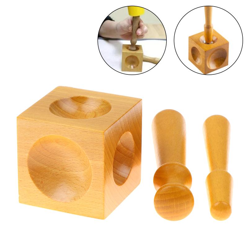 Jewelry Making Process - Schmuckzubehör: Quadratischer Werkbankblock, Doming-Stanzblock, Dapping-Werkzeugset für