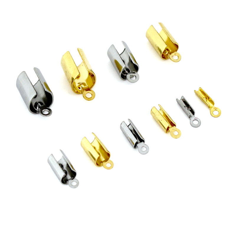 Jewelry Making Hobby - 30–50 Stück Edelstahl-Crimp-Endverschlüsse, Verschlussverbinder, Kordel-Seil-Clips für