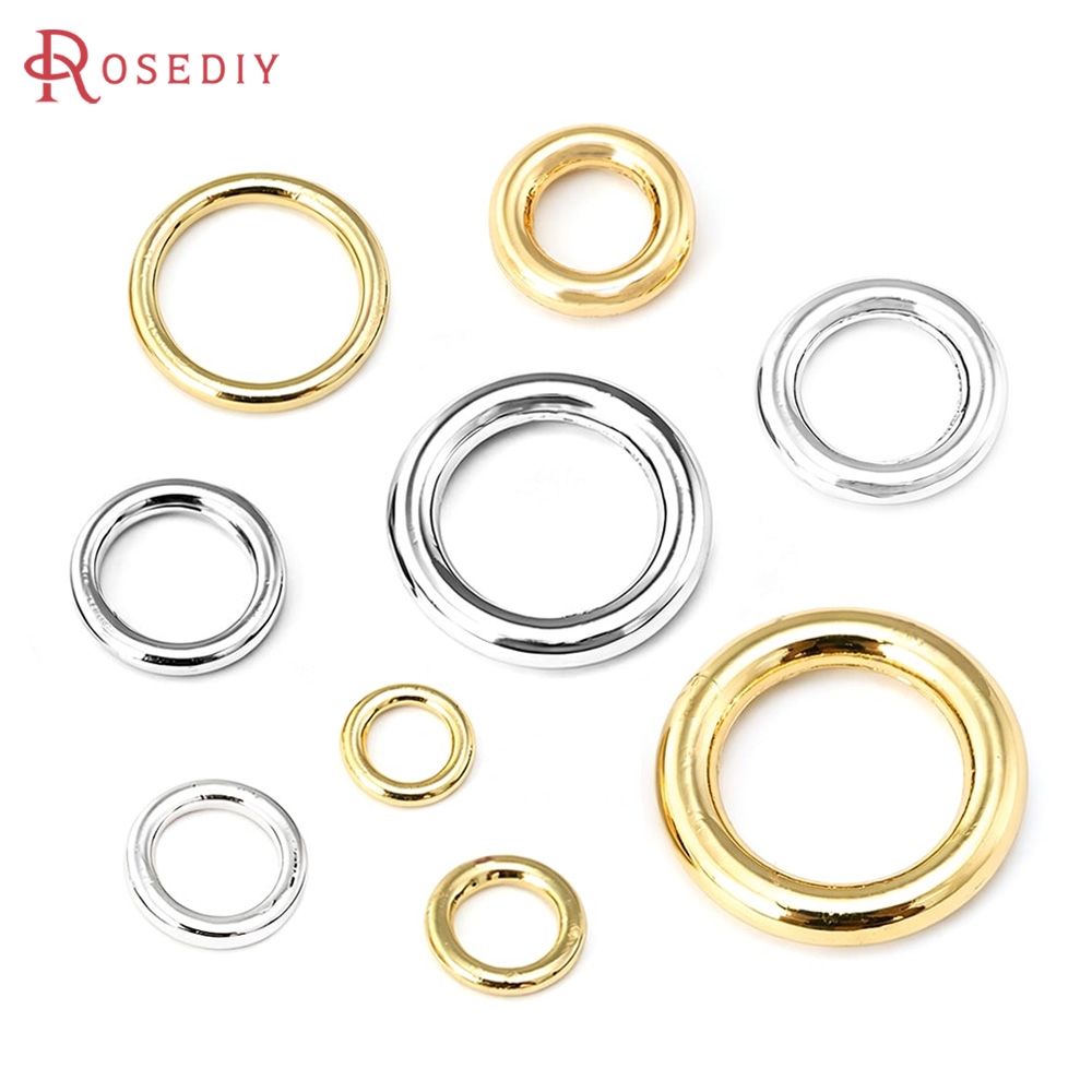 Jewelry Making Closed Jump Rings - 4~14,5MM 18K Goldfarben Messing Runddraht Geschlossene