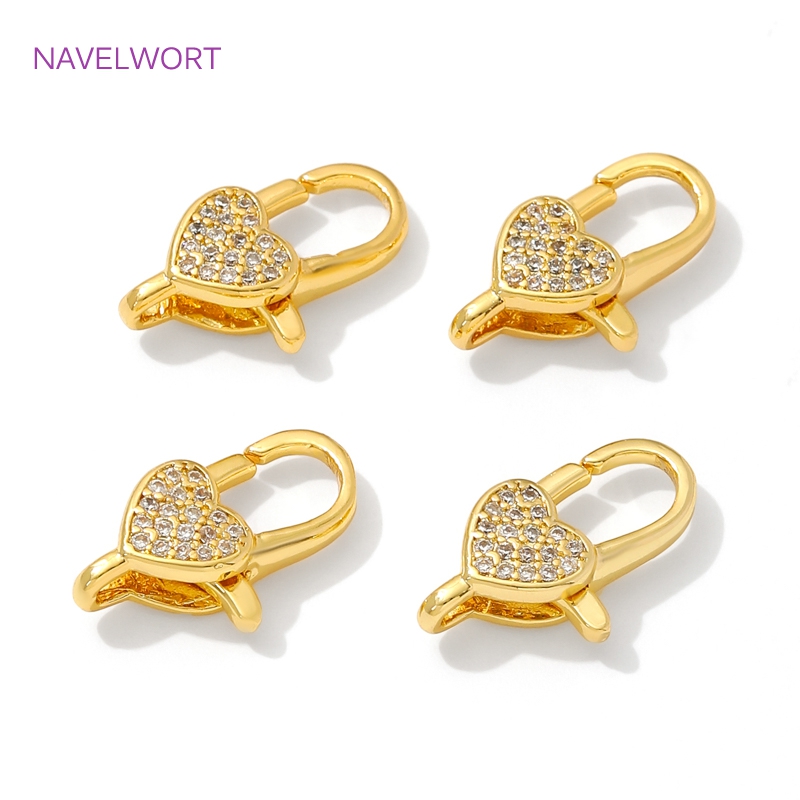 Jewelry Making Hobby - 18K vergoldete Karabinerverschlüsse mit eingelegtem Zirkon