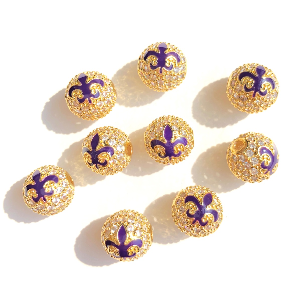 9 Stück Grün Gelb Lila New Orl – Jewelry Making New Orleans Bewertung und Preis
